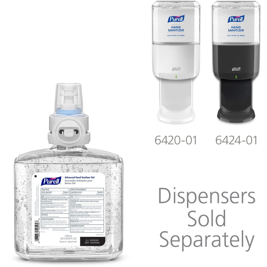 PURELL&reg; Advanced Hand Sanitizer Gel Refill - 1.27 quart - Bacteria Remover, Kill Germs - Hand - Dye-free, Hygienic - 2 / Carton
