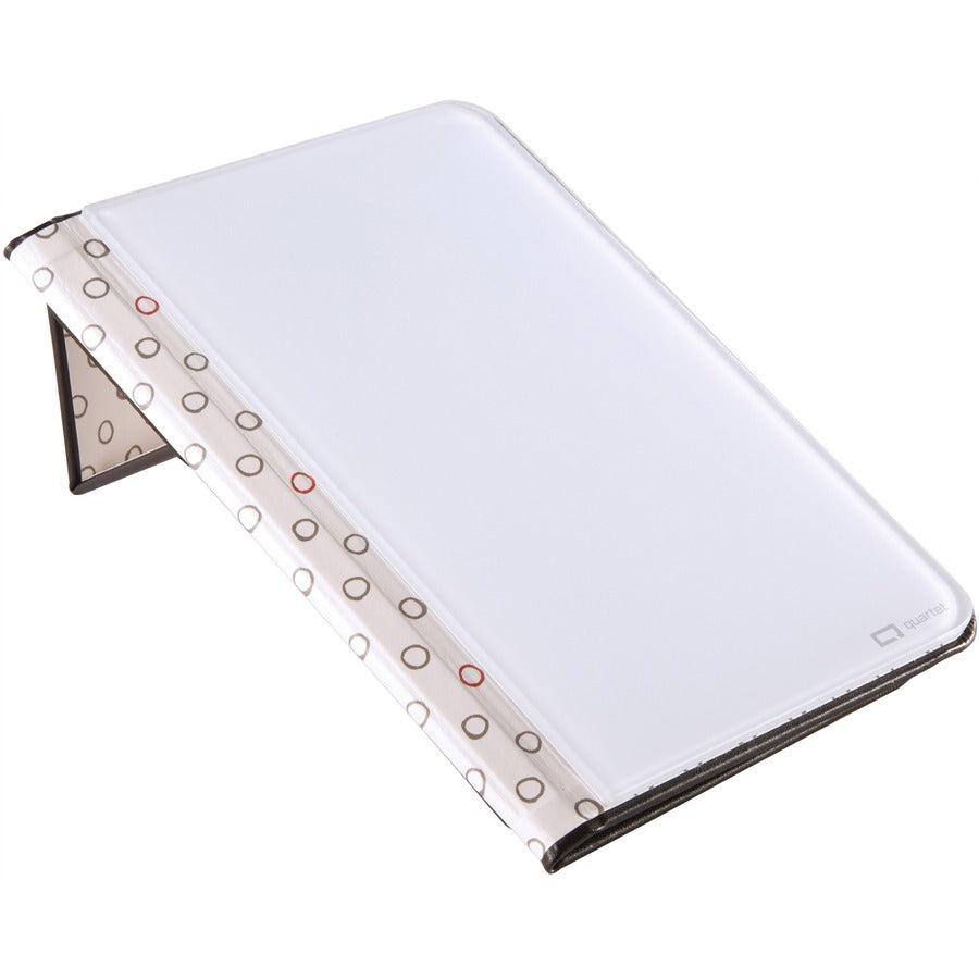 Quartet Portable Glass Dry-Erase Pad - 5" (0.4 ft) Width x 8" (0.7 ft) Height - White Tempered Glass Surface - Black Polyethylene Frame - Desktop - Magnetic - 1 Each