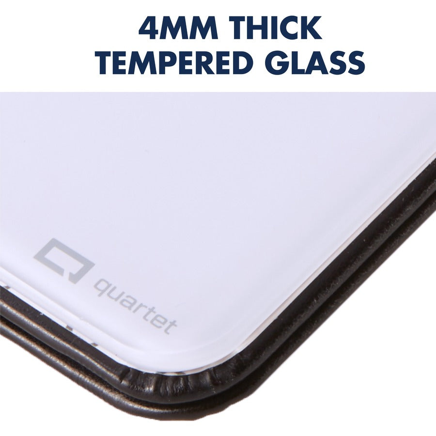 Quartet Portable Glass Dry-Erase Pad - 5" (0.4 ft) Width x 8" (0.7 ft) Height - White Tempered Glass Surface - Black Polyethylene Frame - Desktop - Magnetic - 1 Each