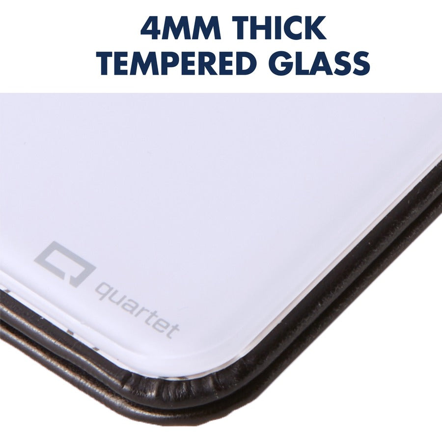 Quartet Portable Glass Dry-Erase Pad - 5" (0.4 ft) Width x 8" (0.7 ft) Height - White Tempered Glass Surface - Black Polyethylene Frame - Desktop - Magnetic - 1 Each
