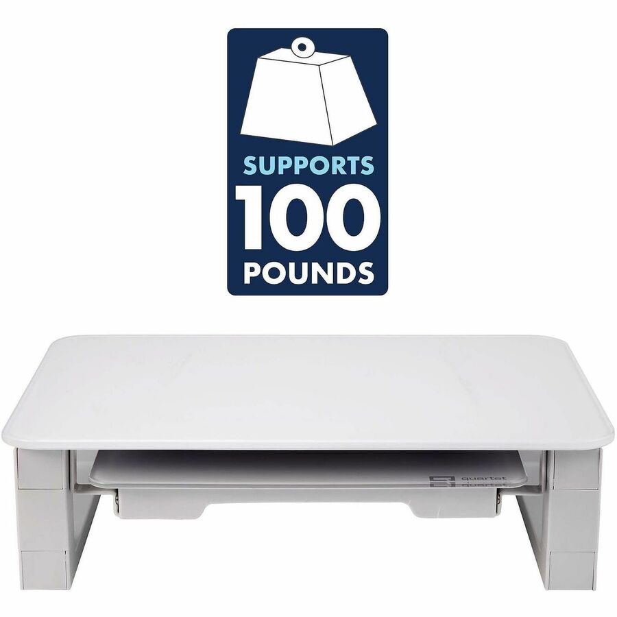 100 lb Load Capacity - 5" Height x 10" Width - Desktop - White