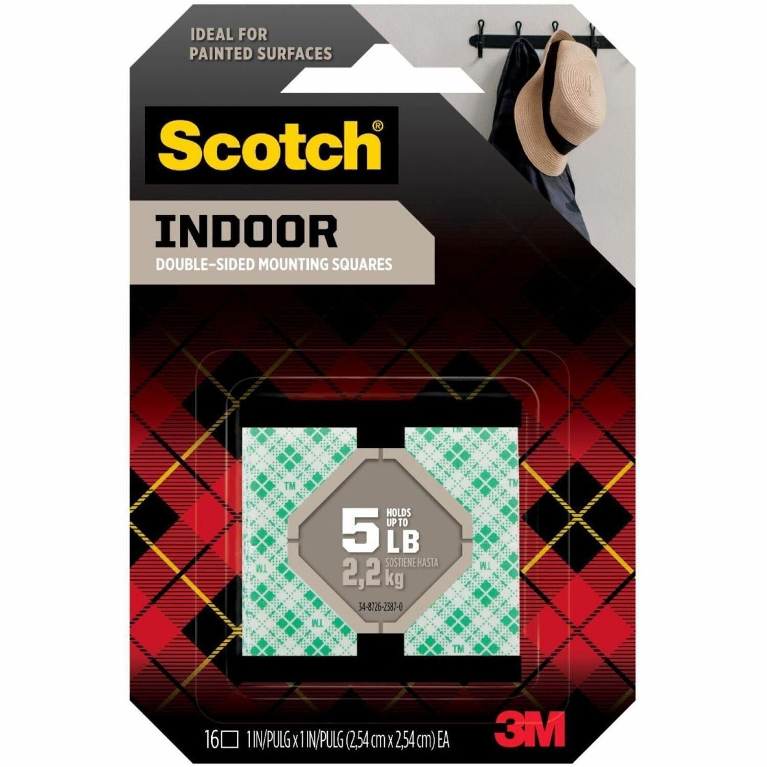 1" Length x 1" Width - White - Foam Backing - Acrylic Adhesive - For Painted Surface, Chart, Indoor, Wall, Wood, Metal, Acrylic, Tile, Glass - 16 / Pack