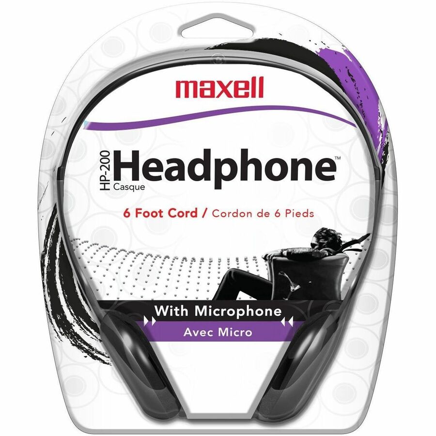 Mini-phone (3.5mm) - Wired - Ear-cup - 6 ft Cable - Black