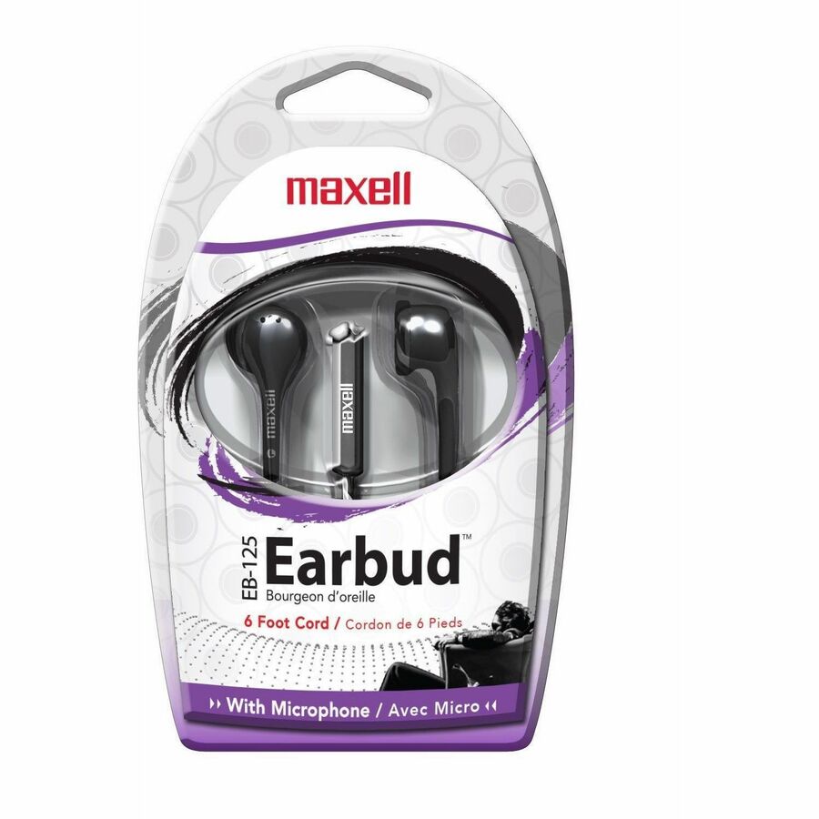 Mini-phone (3.5mm) - Wired - Earbud - In-ear - 6 ft Cable - Black