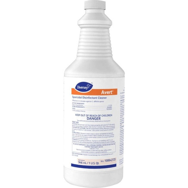 Ready-To-Use - 32 fl oz (1 quart) - Chlorine Scent - Disinfectant, Deodorize, Rinse-free - Yellow - 12 / Carton