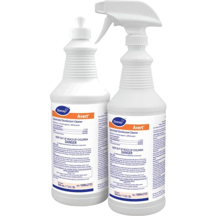 Ready-To-Use - 32 fl oz (1 quart) - Chlorine Scent - Disinfectant, Deodorize, Rinse-free - Yellow - 12 / Carton