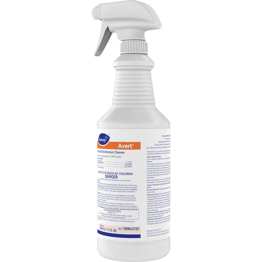 Ready-To-Use - 32 fl oz (1 quart) - Chlorine Scent - Disinfectant, Deodorize, Rinse-free - Yellow - 12 / Carton