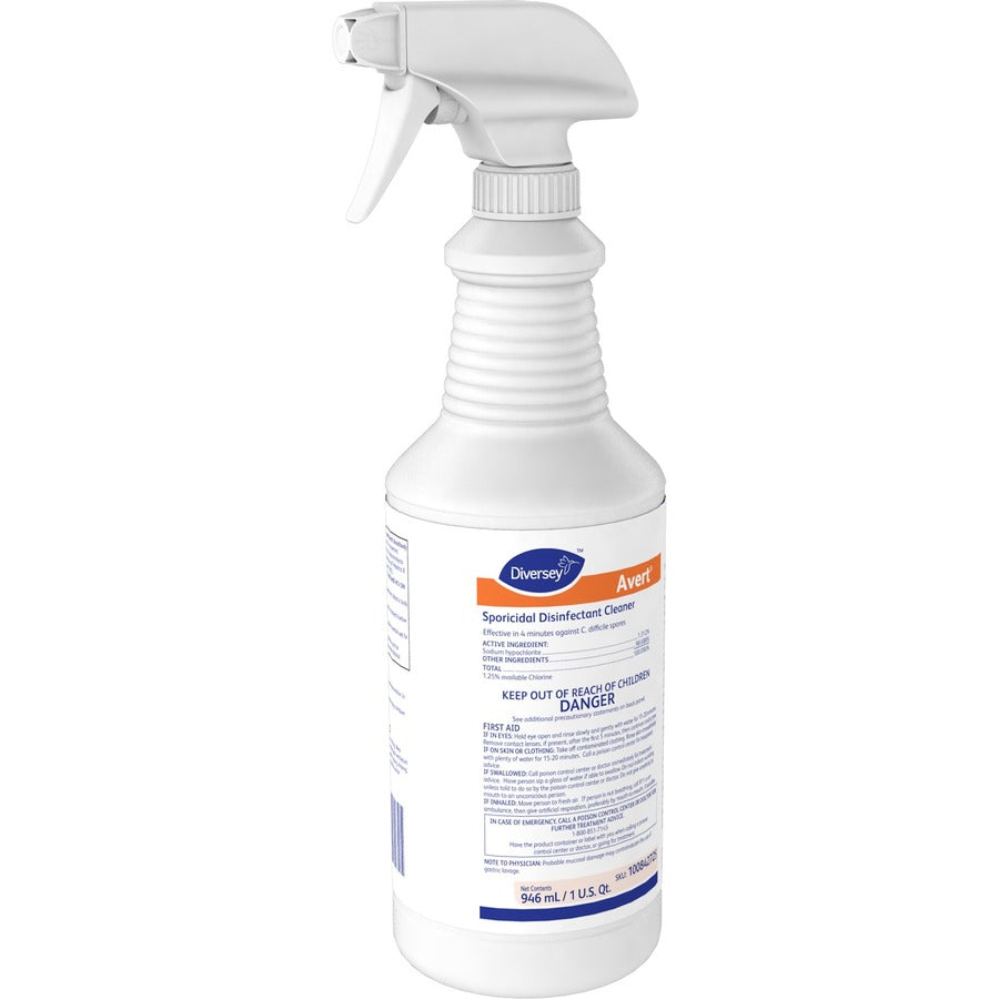 Ready-To-Use - 32 fl oz (1 quart) - Chlorine Scent - Disinfectant, Deodorize, Rinse-free - Yellow - 12 / Carton