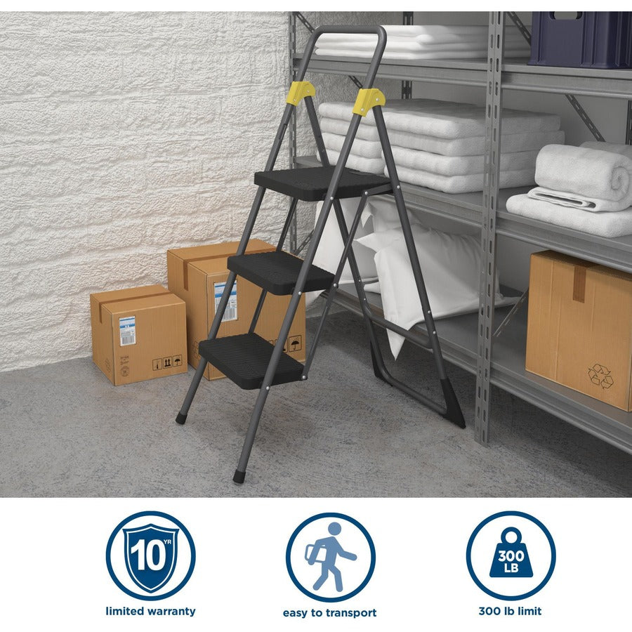 3 Step - 300 lb Load Capacity - 14.5" Width x 12.3" Depth x 56" Height - Gray Orange