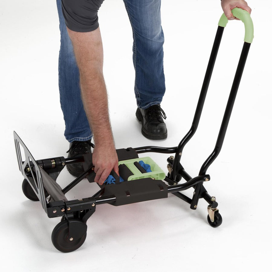 Cosco Shifter Hand Truck & Cart - 300 lb Load Capacity - 4 Casters - Steel - 16" Width x 3.90" Depth x 31.50" Height - Gray - 1 Each