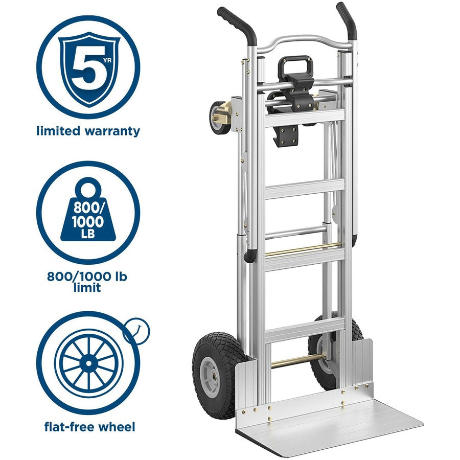 1000 lb Load Capacity - 4 Casters - Aluminum - 19" Width x 21" Depth x 47.50" Height - Silver Gray - 1 Each
