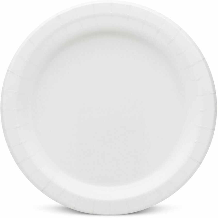 AJM 9" Dinnerware Paper Plates - Disposable - 9" Diameter - White - Paper Body - 125 / Pack