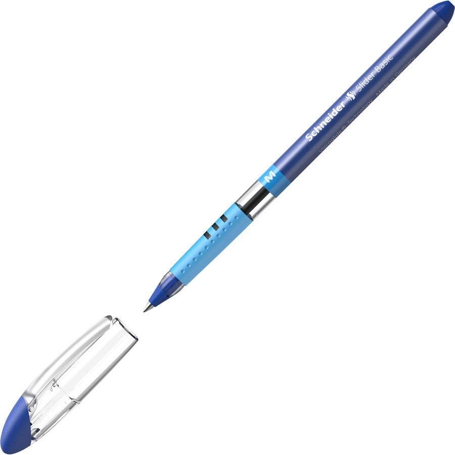 1 mm Medium Pen Point - Blue Ink - Transparent Rubberized, Blue Barrel - Stainless Steel Tip - 10 / Pack