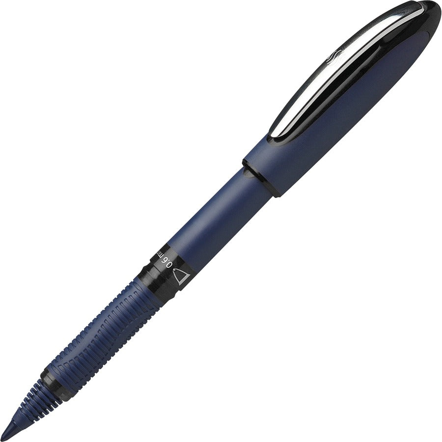 Schneider One Business Rollerball - 0.6 mm Medium Pen Point - Black Ink - Black, Dark Blue Barrel - 10 / Pack