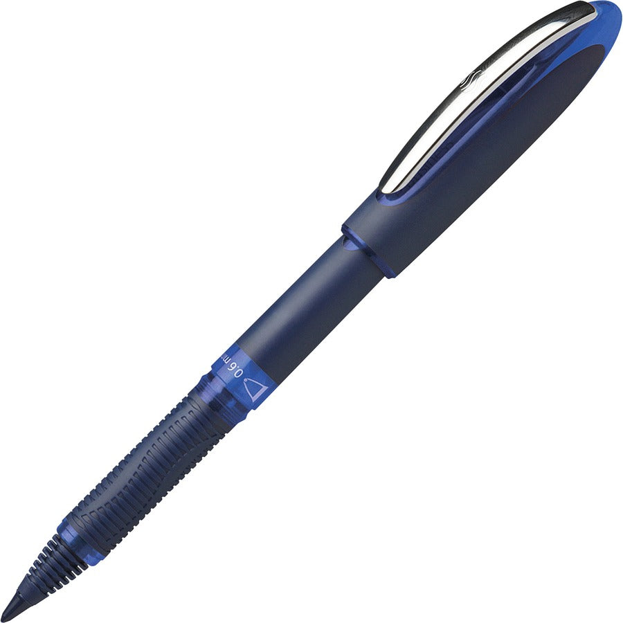 Schneider One Business Rollerball - 0.6 mm Medium Pen Point - Blue Ink - Blue, Dark Blue Barrel - 10 / Pack