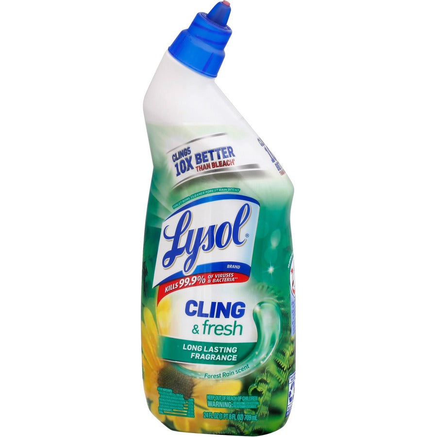 Lysol Toilet Bowl Cleaner - 24 oz (1.50 lb) - Forest Rain Scent - Disinfectant - Blue Squeeze Bottle - 1 Each