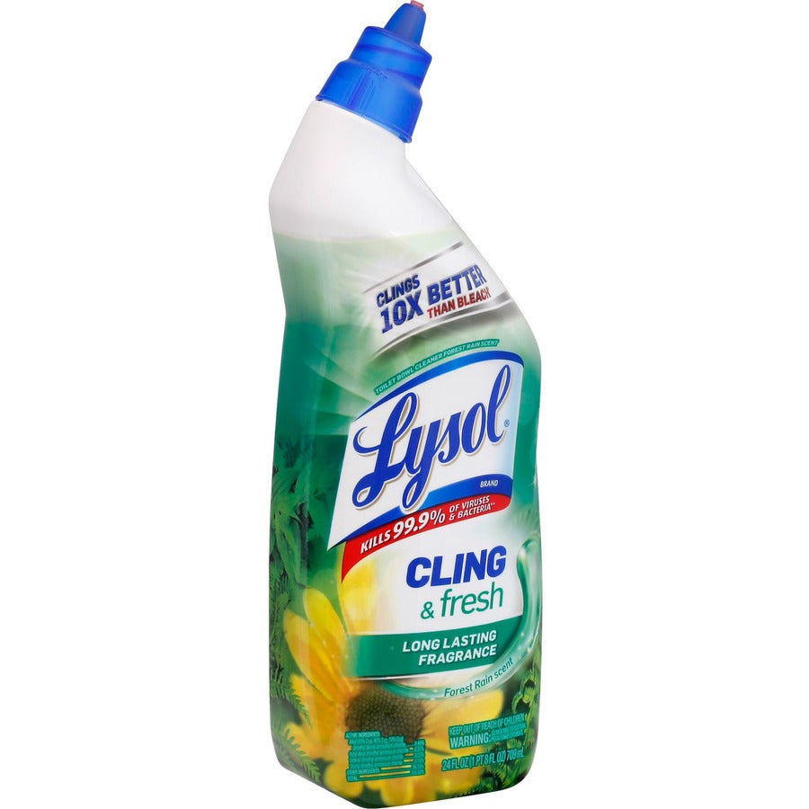 Lysol Toilet Bowl Cleaner - 24 oz (1.50 lb) - Forest Rain Scent - Disinfectant - Blue Squeeze Bottle - 1 Each