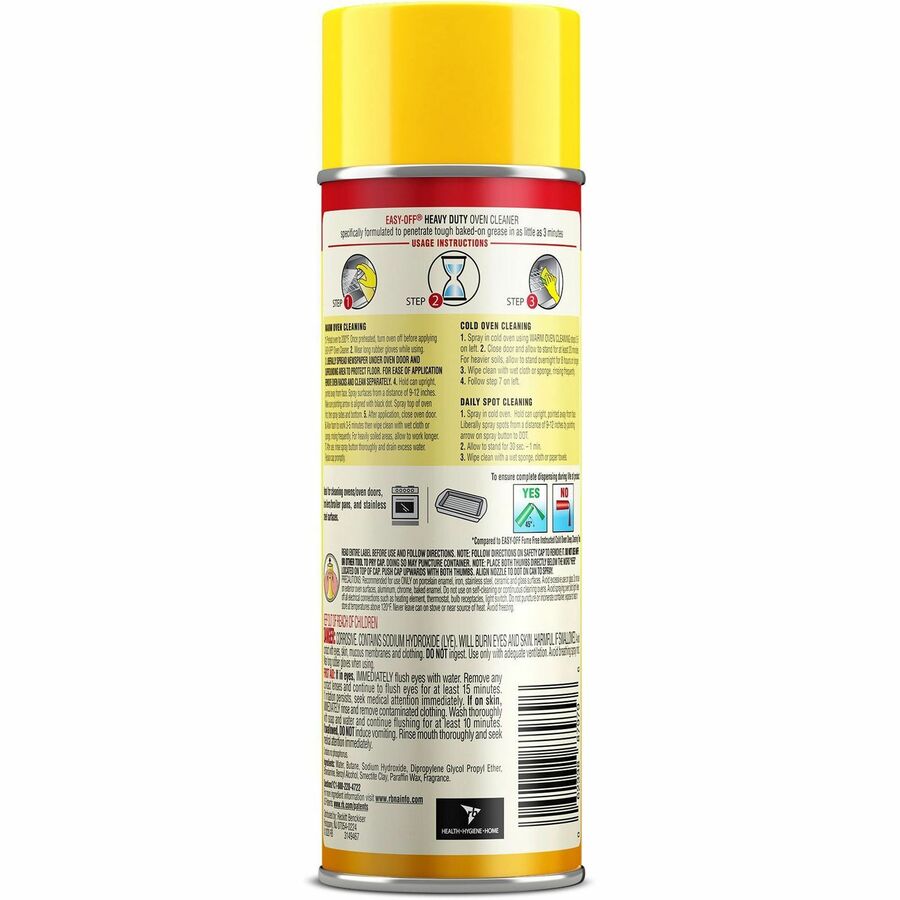 Easy-Off Heavy Duty Oven Cleaner - Ready-To-Use - 14.5 fl oz (0.5 quart) - Floral, Fresh Scent - Heavy Duty, Bleach-free - White - 12 / Carton