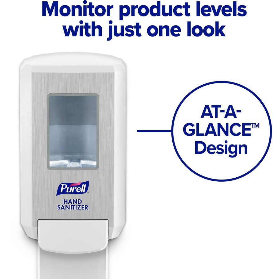 PURELL&reg; CS4 Hand Sanitizer Dispenser - Manual - 1.27 quart Capacity - Wall Mountable, Durable, Refillable, Site Window, Locking Mechanism - White - 1 Carton