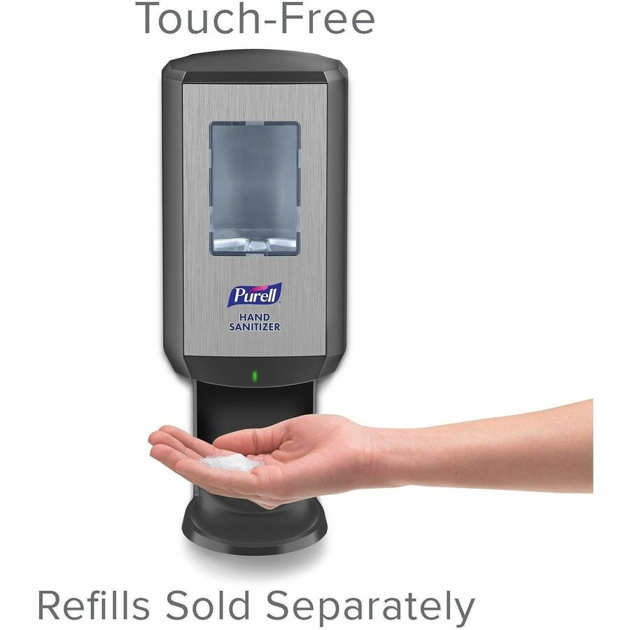 PURELL&reg; CS6 Hand Sanitizer Dispenser - Automatic - 1.27 quart Capacity - Support 4 x C Battery - Wall Mountable, Refillable, Site Window, Locking Mechanism, Touch-free - Graphite - 1 Carton