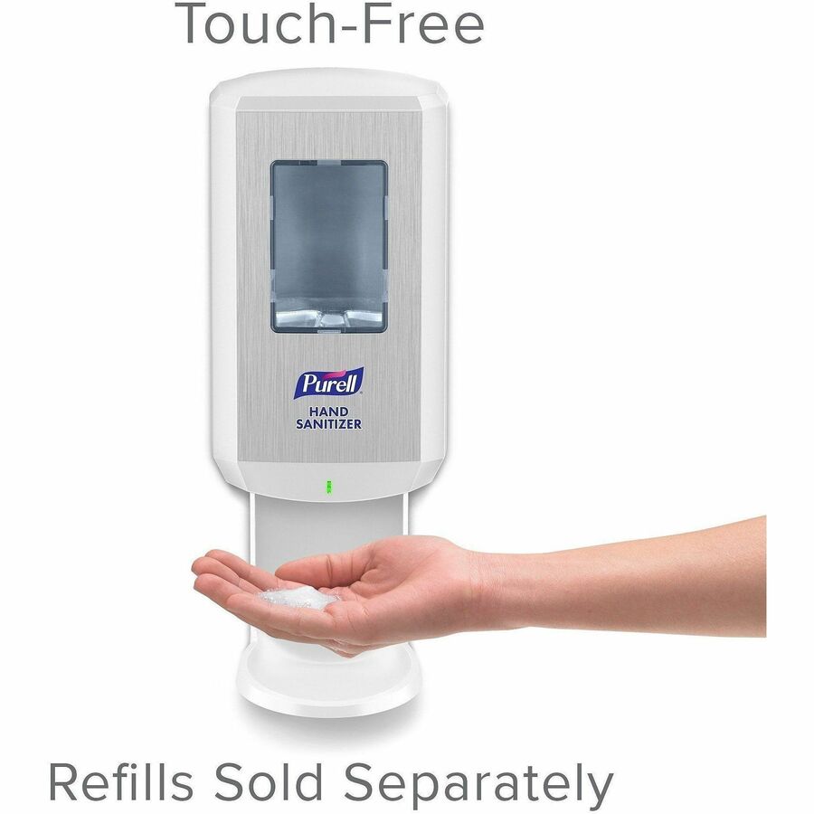 PURELL&reg; CS6 Hand Sanitizer Dispenser - Automatic - 1.27 quart Capacity - Support 4 x C Battery - Wall Mountable, Refillable, Site Window, Locking Mechanism, Touch-free - White - 1 Carton