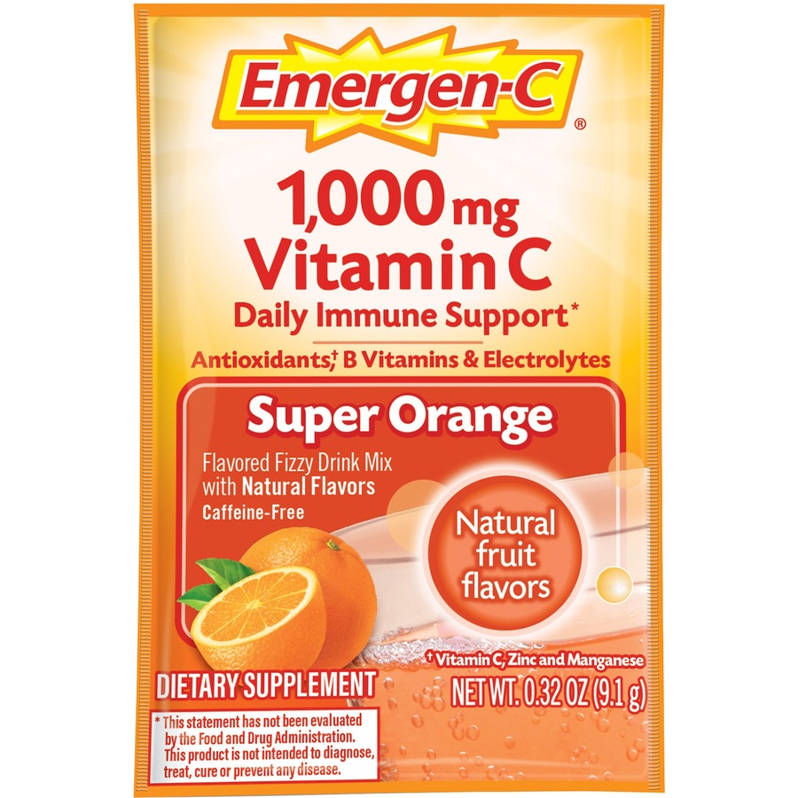 Emergen-C Super Orange Vitamin C Drink Mix - For Immune Support - Super Orange - 30/Box - 1 Each