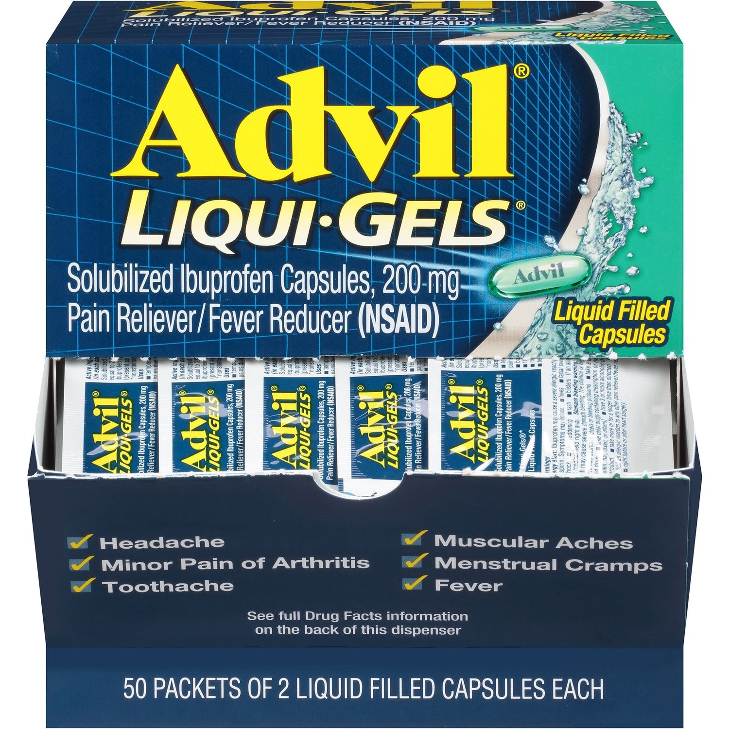 For Pain, Headache, Backache, Menstrual Cramp, Joint Pain, Fever - 50/Box - 1 Each