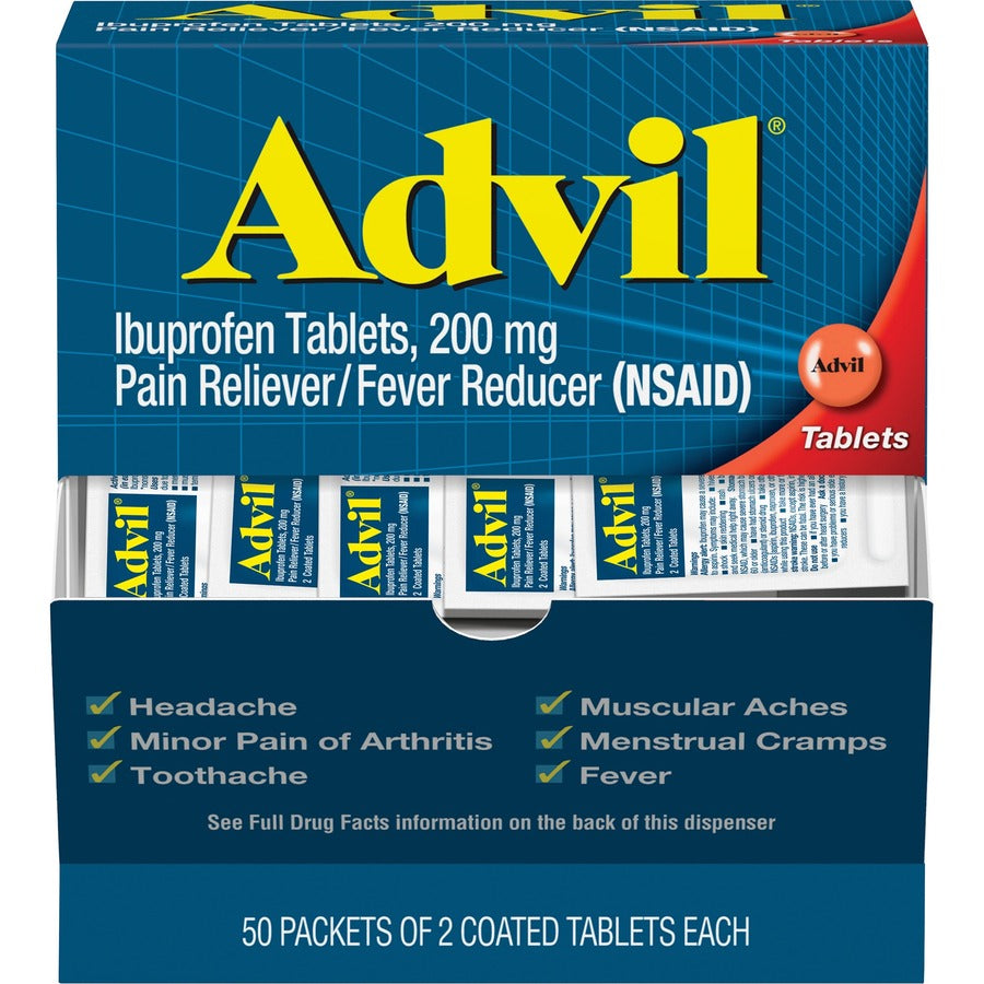For Pain, Headache, Backache, Menstrual Cramp, Joint Pain, Fever - 50/Box - 1 Each