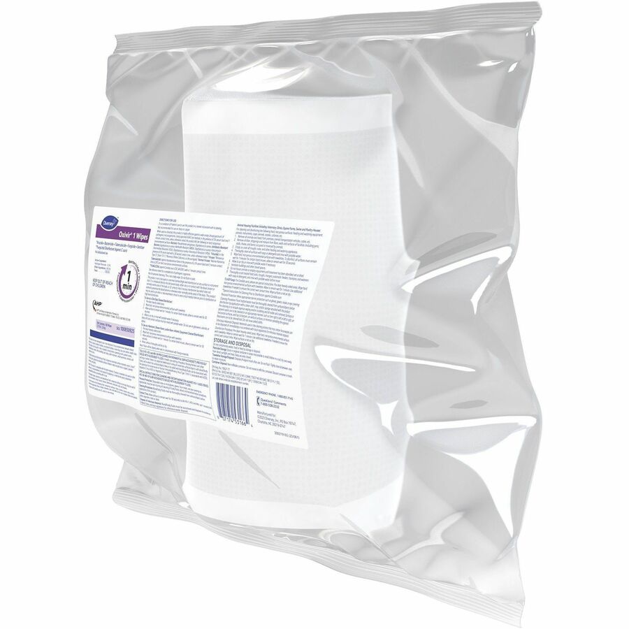 Diversey Oxivir One-Step Ready-to-Use Hospital Disinfectant Cleaner Wipes, Cherry Almond Scent, Colorless, 160 Wipes per Pack