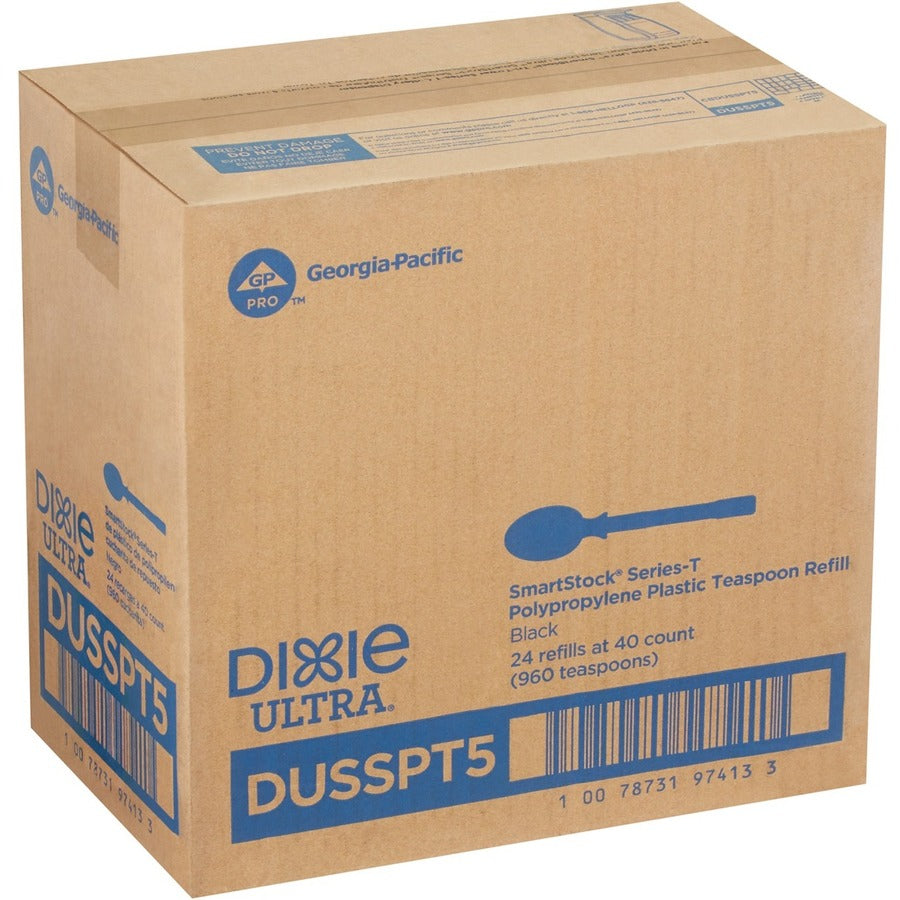 Teaspoon - 40 x Teaspoon - Disposable - Black - 24 / Box