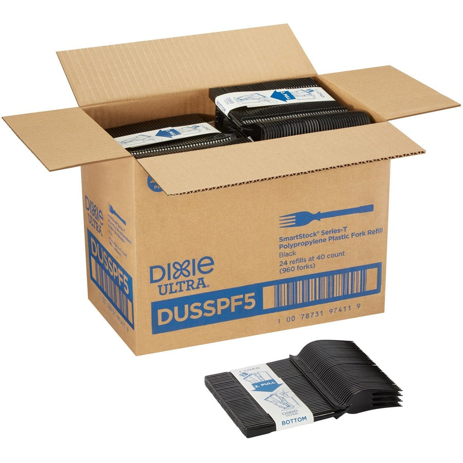 Fork - 40 x Fork - Disposable - Black - 24 / Box
