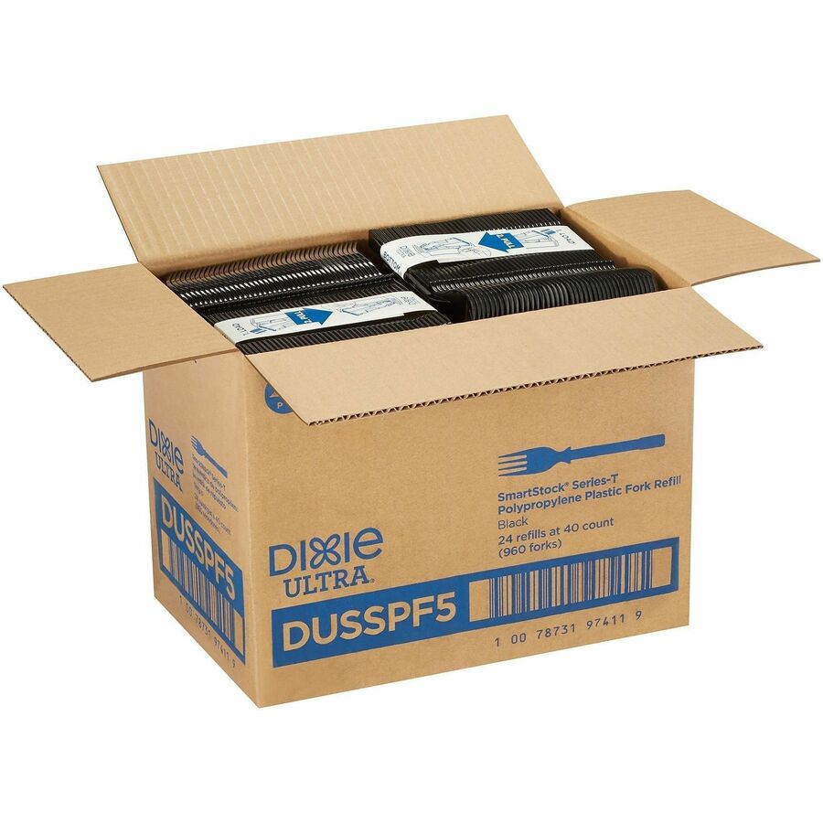 Fork - 40 x Fork - Disposable - Black - 24 / Box