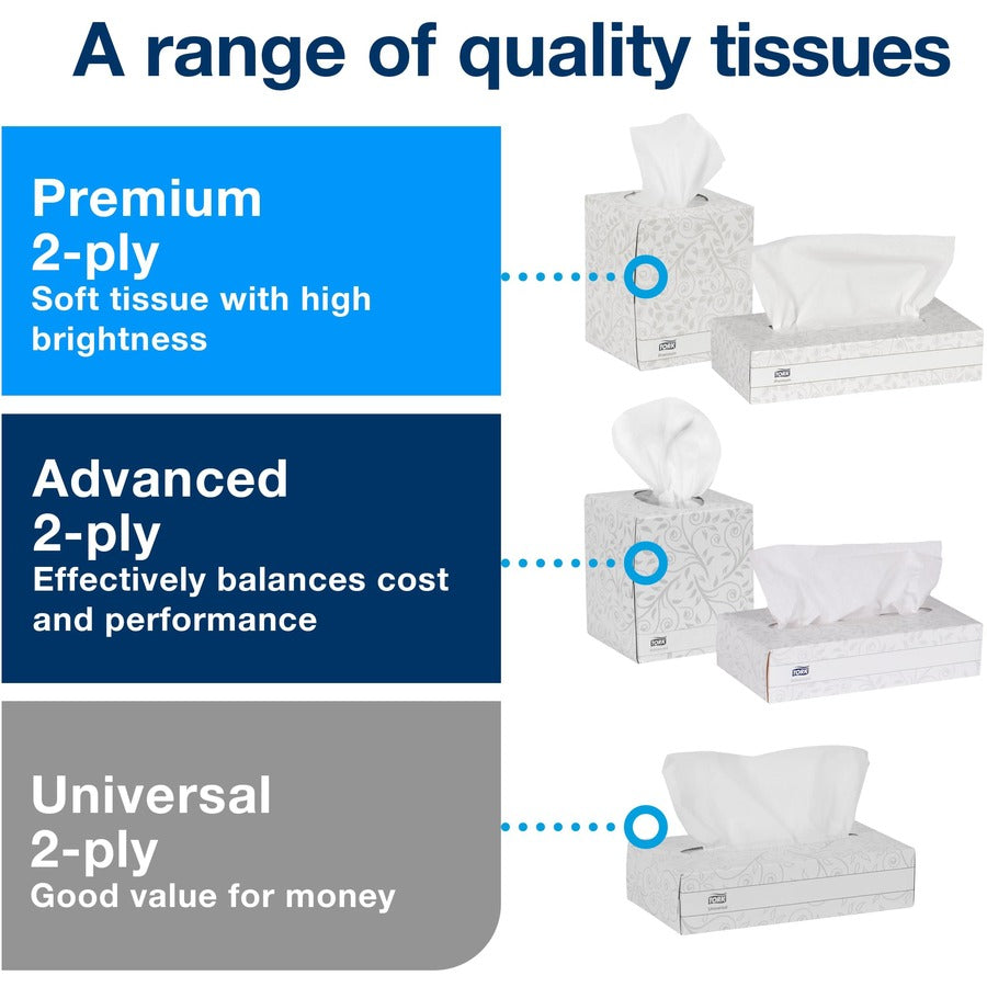 2 Ply - 7.87" Width x 8.20" Length - White - Fiber - 100/Box - 30 / Carton