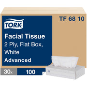 2 Ply - 7.87" Width x 8.20" Length - White - Fiber - 100/Box - 30 / Carton