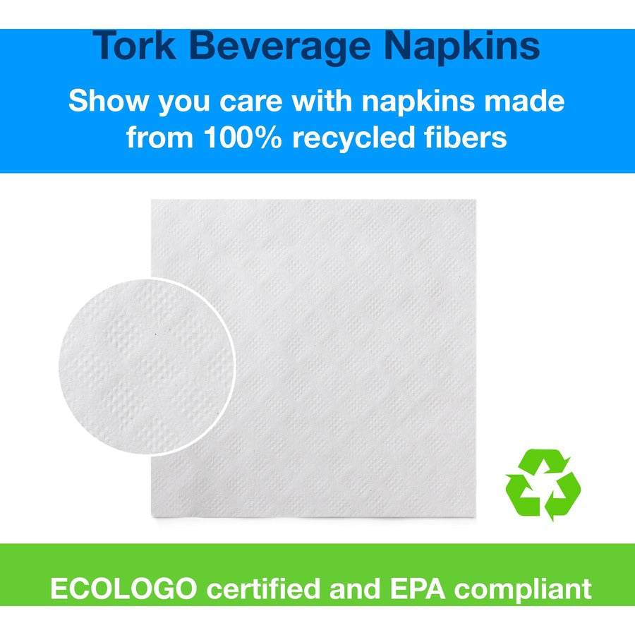 1 Ply - 9.38" Width x 9.38" Length - White - Paper, Fiber - 500/Pack - 8 / Carton
