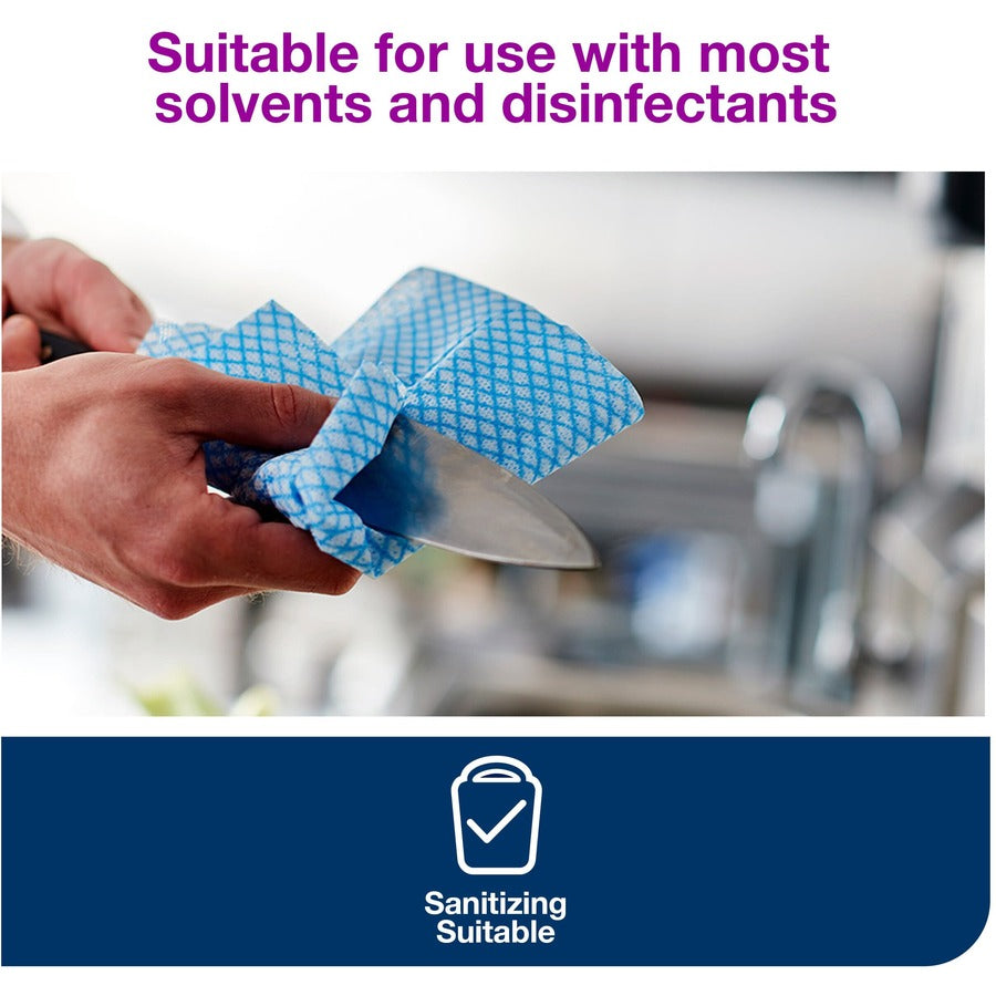 1 Ply - Quarter-fold - 13" Width x 21" Length - Blue, White - Viscose, Cotton - 240 / Box