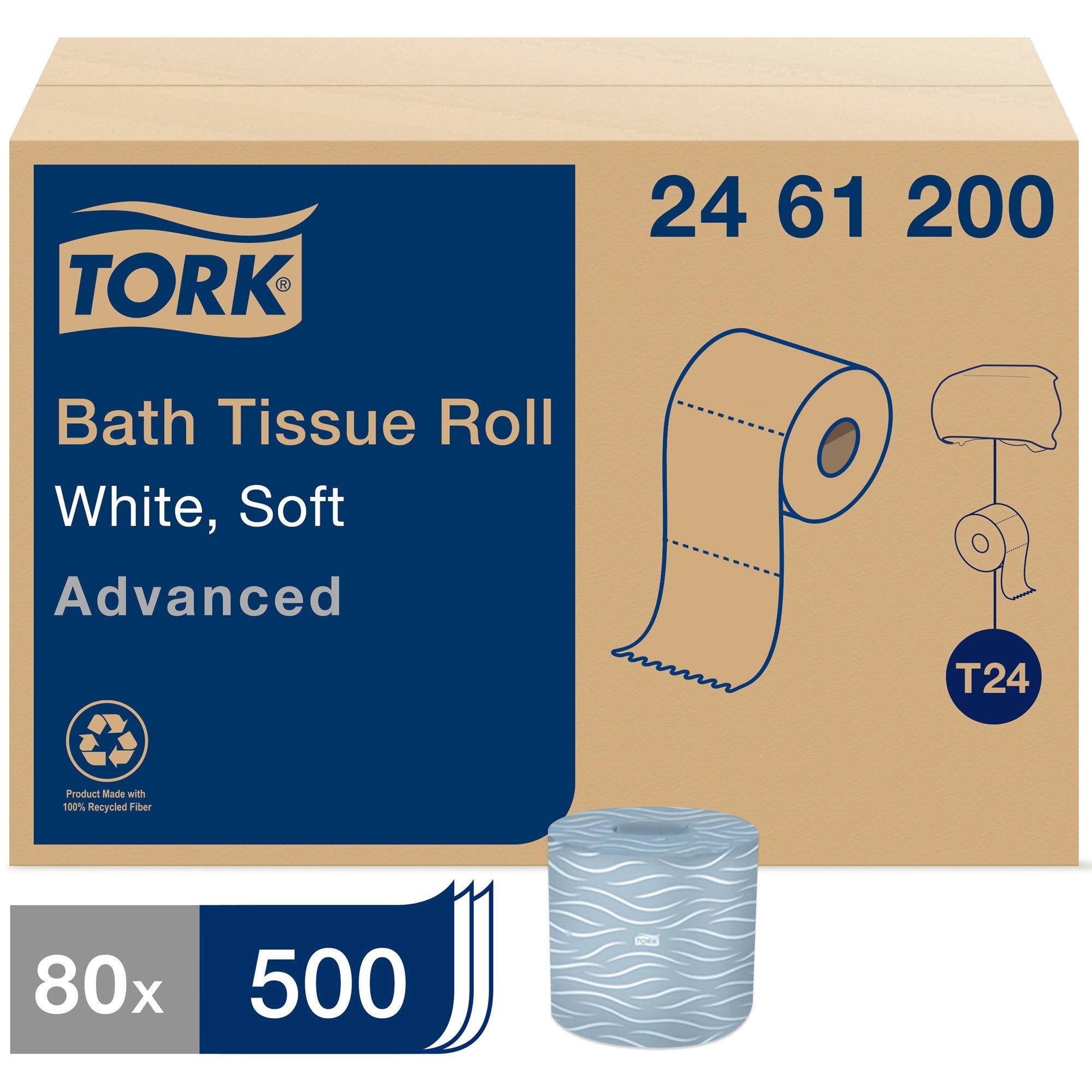 2 Ply3.75" Length - 500 Sheets/Roll - 4.35" Roll Diameter - White - Fiber - 80 / Carton