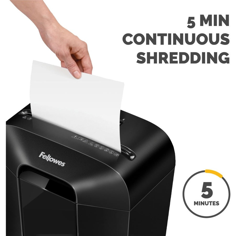 Cross Cut - 11 Per Pass - for shredding Staples, Paper Clip, Credit Card, Junk Mail - 0.156" x 1.438" Shred Size - P-4 - 5 Minute Run Time - 30 Minute Cool Down Time - 4.80 gal Wastebin Capacity - Black
