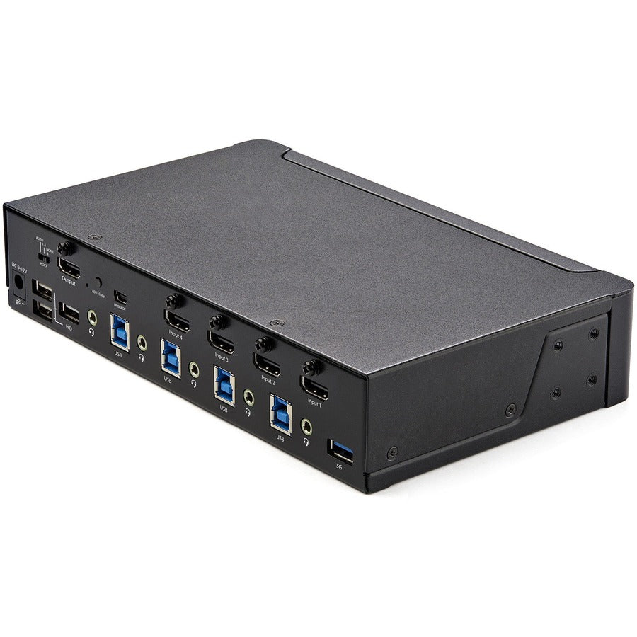 StarTech.com KVM Switch - 4 Computer(s) - 1 Local User(s) - 3840 x 2160 - 10 x USB - 5 x HDMI - Desktop - TAA Compliant