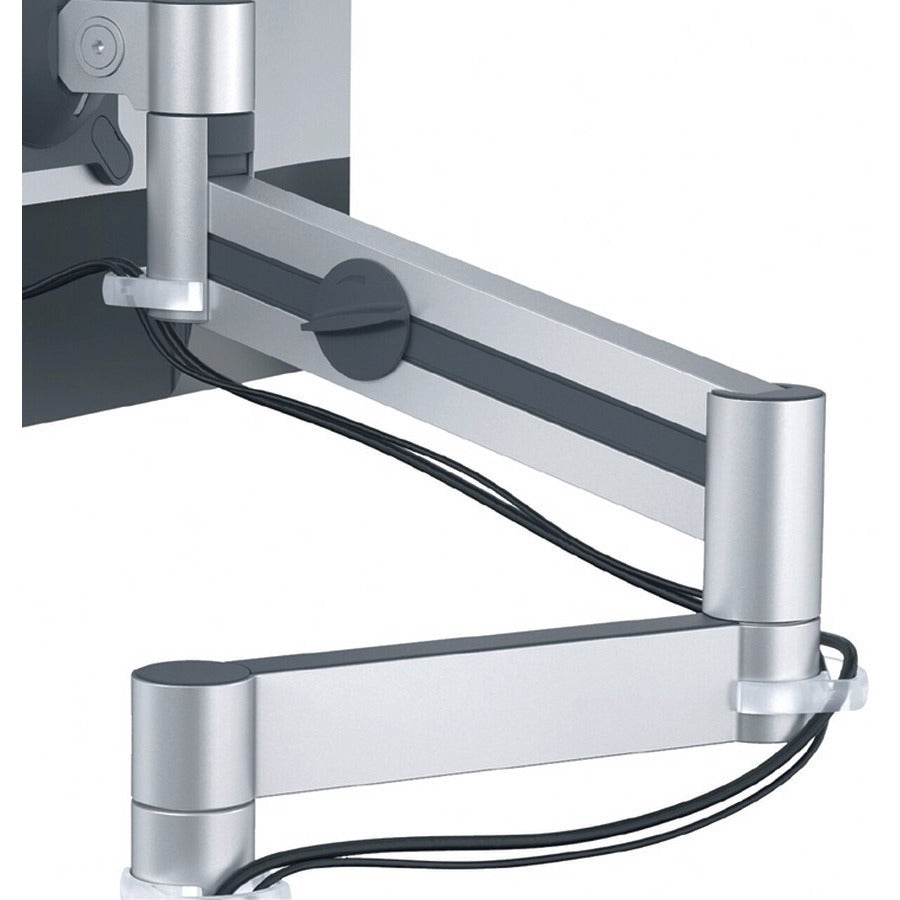 DURABLE Desk Mount for Monitor, Curved Screen Display - Silver - Height Adjustable - 1 Display(s) Supported - 38" Screen Support - 17 lb Load Capacity - 75 x 75, 100 x 100 - Aluminum, Plastic - 1 Each