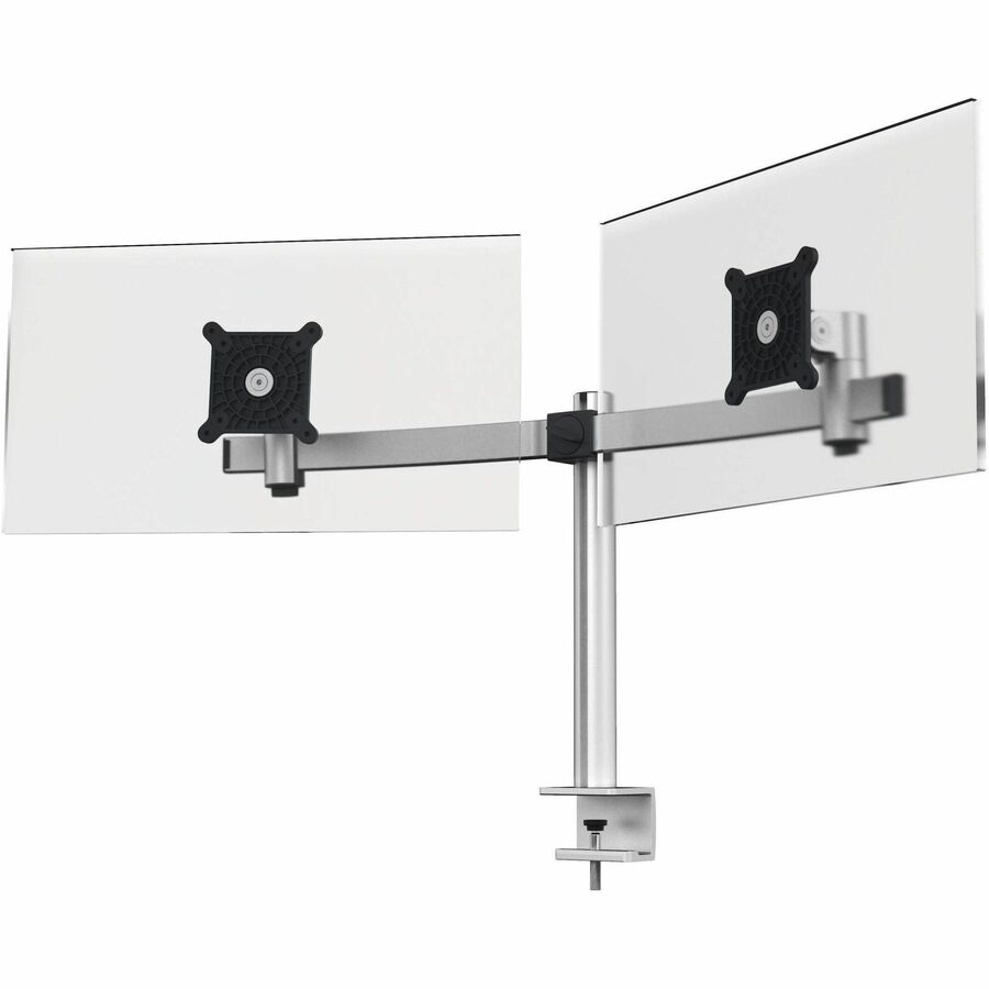 DURABLE Mounting Arm for Monitor - Silver - Height Adjustable - 2 Display(s) Supported - 27" Screen Support - 17.64 lb Load Capacity - 75 x 75, 100 x 100 - Aluminum, Plastic - 1 Each