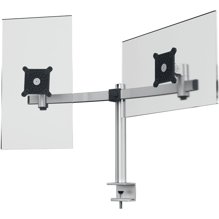 DURABLE Mounting Arm for Monitor - Silver - Height Adjustable - 2 Display(s) Supported - 27" Screen Support - 17.64 lb Load Capacity - 75 x 75, 100 x 100 - Aluminum, Plastic - 1 Each