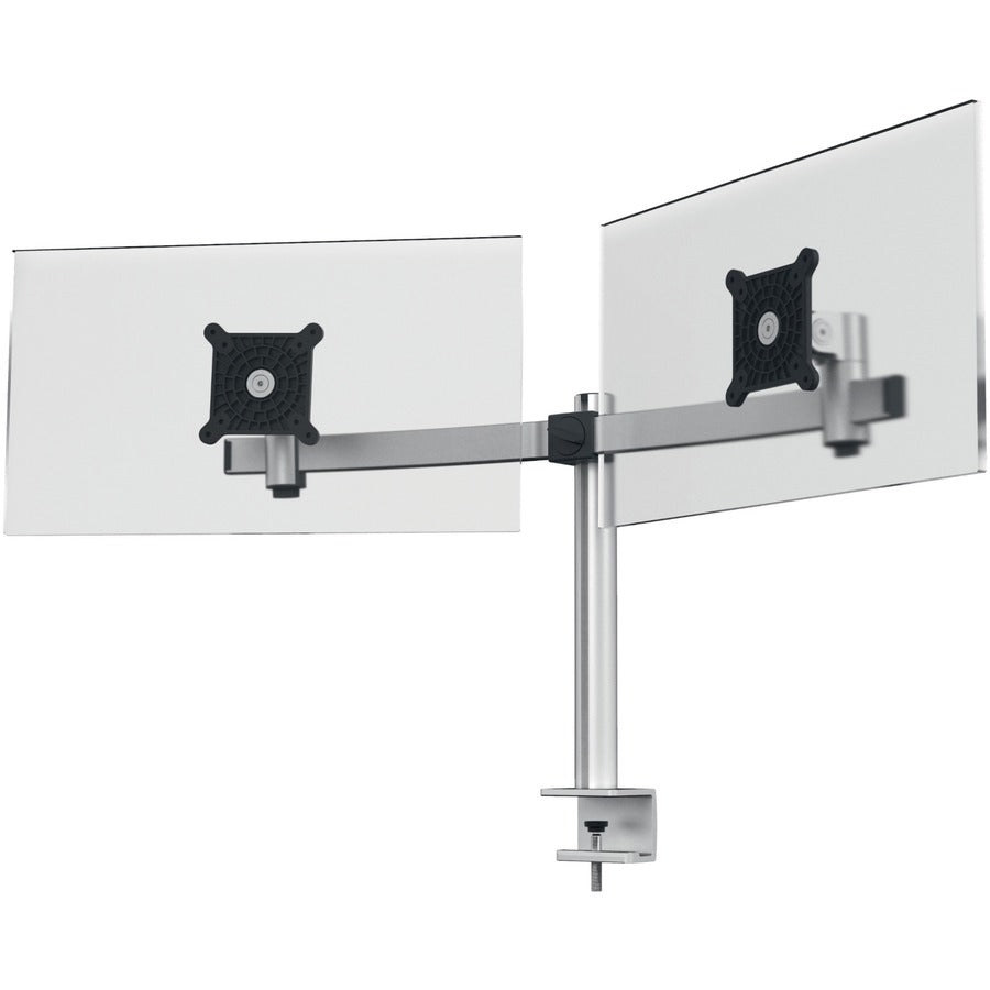 DURABLE Mounting Arm for Monitor - Silver - Height Adjustable - 2 Display(s) Supported - 27" Screen Support - 17.64 lb Load Capacity - 75 x 75, 100 x 100 - Aluminum, Plastic - 1 Each