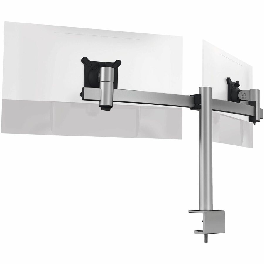 DURABLE Mounting Arm for Monitor - Silver - Height Adjustable - 2 Display(s) Supported - 27" Screen Support - 17.64 lb Load Capacity - 75 x 75, 100 x 100 - Aluminum, Plastic - 1 Each