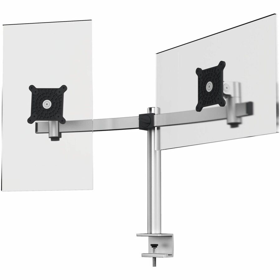 DURABLE Mounting Arm for Monitor - Silver - Height Adjustable - 2 Display(s) Supported - 27" Screen Support - 17.64 lb Load Capacity - 75 x 75, 100 x 100 - Aluminum, Plastic - 1 Each