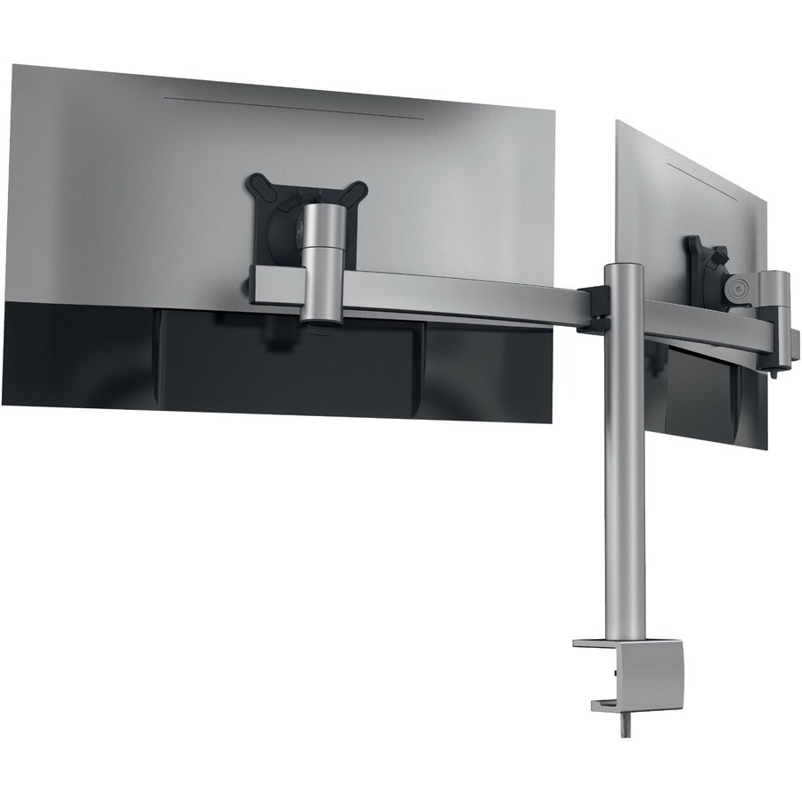 DURABLE Mounting Arm for Monitor - Silver - Height Adjustable - 2 Display(s) Supported - 27" Screen Support - 17.64 lb Load Capacity - 75 x 75, 100 x 100 - Aluminum, Plastic - 1 Each
