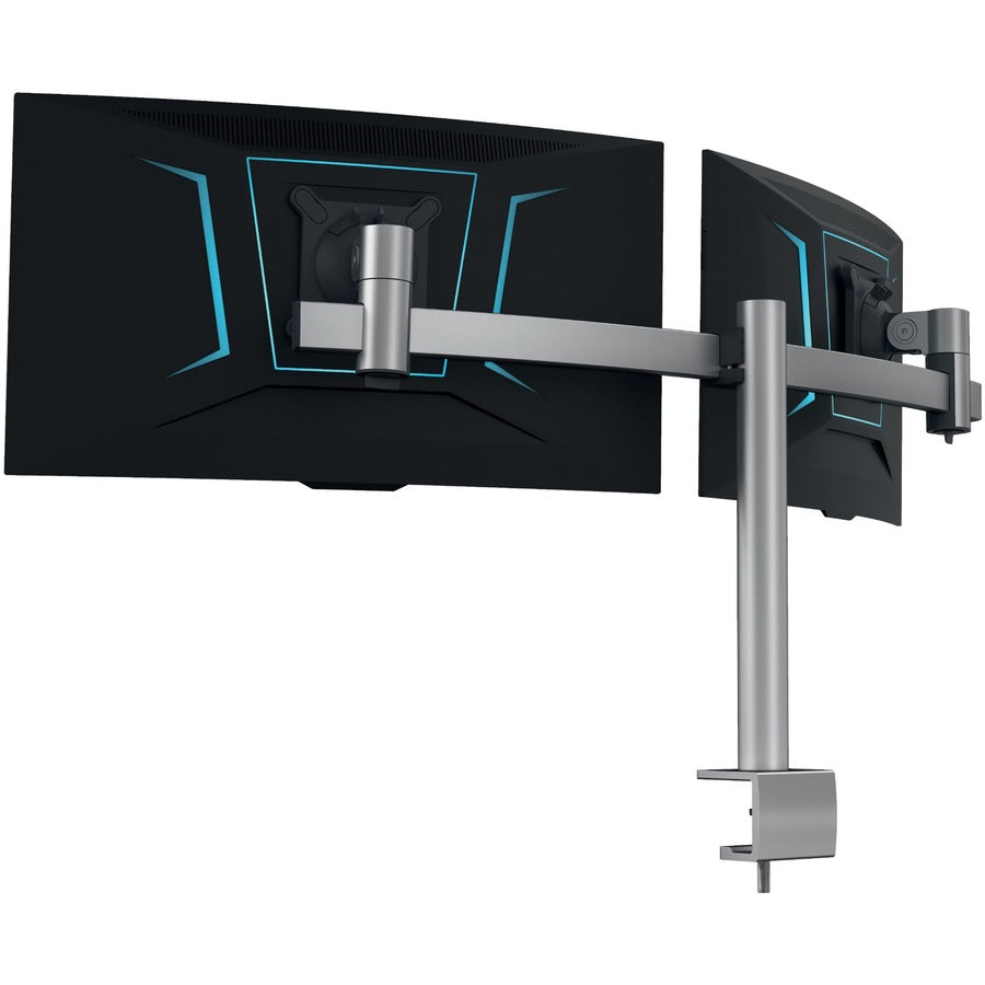DURABLE Mounting Arm for Monitor - Silver - Height Adjustable - 2 Display(s) Supported - 27" Screen Support - 17.64 lb Load Capacity - 75 x 75, 100 x 100 - Aluminum, Plastic - 1 Each
