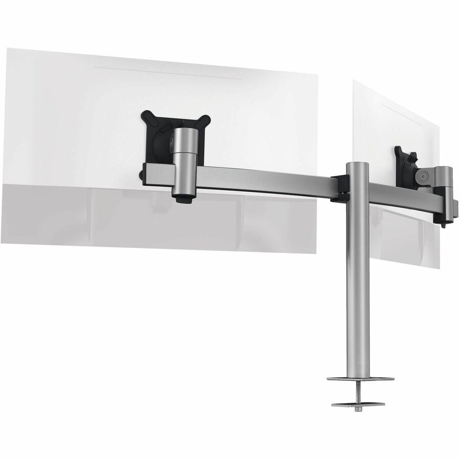 DURABLE Desk Mount for Monitor, Curved Screen Display - Silver - Height Adjustable - 2 Display(s) Supported - 38" Screen Support - 17.64 lb Load Capacity - Aluminum, Plastic - 1 Each