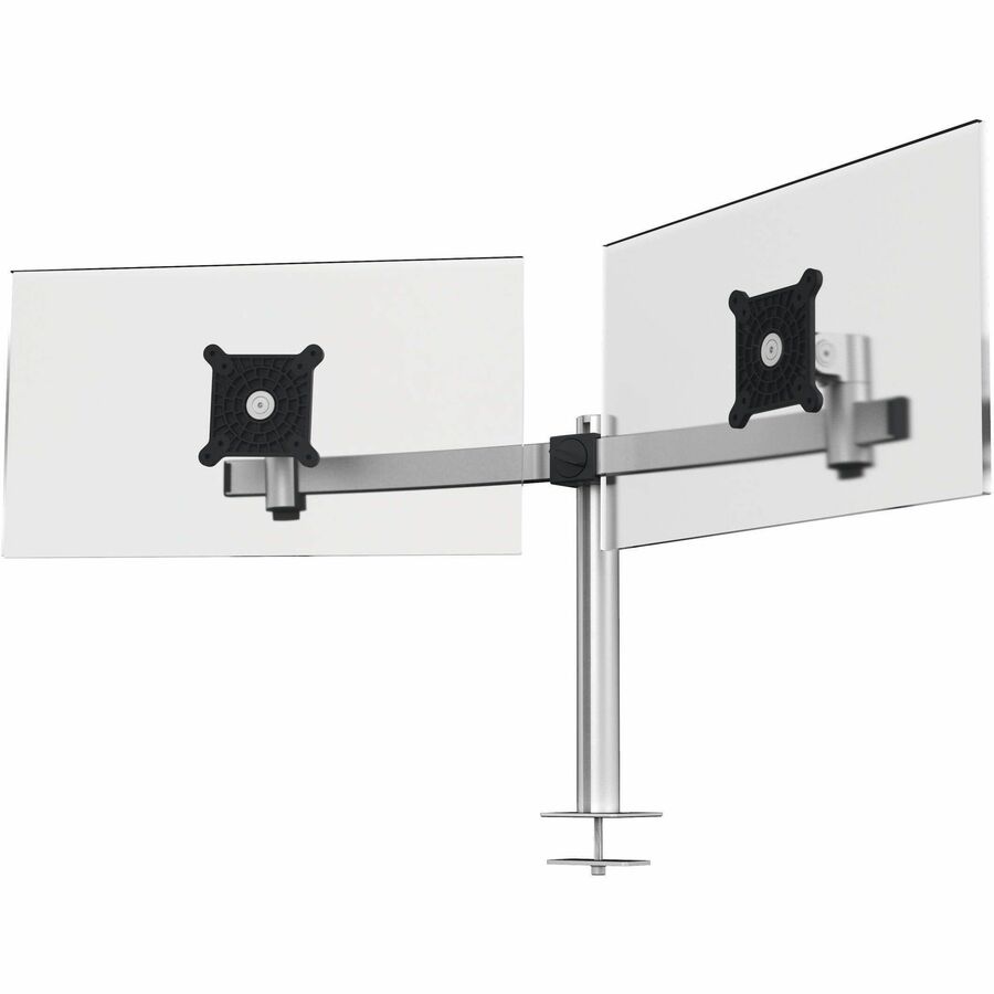 DURABLE Desk Mount for Monitor, Curved Screen Display - Silver - Height Adjustable - 2 Display(s) Supported - 38" Screen Support - 17.64 lb Load Capacity - Aluminum, Plastic - 1 Each