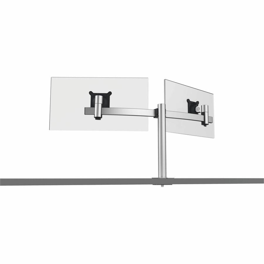 DURABLE Desk Mount for Monitor, Curved Screen Display - Silver - Height Adjustable - 2 Display(s) Supported - 38" Screen Support - 17.64 lb Load Capacity - Aluminum, Plastic - 1 Each